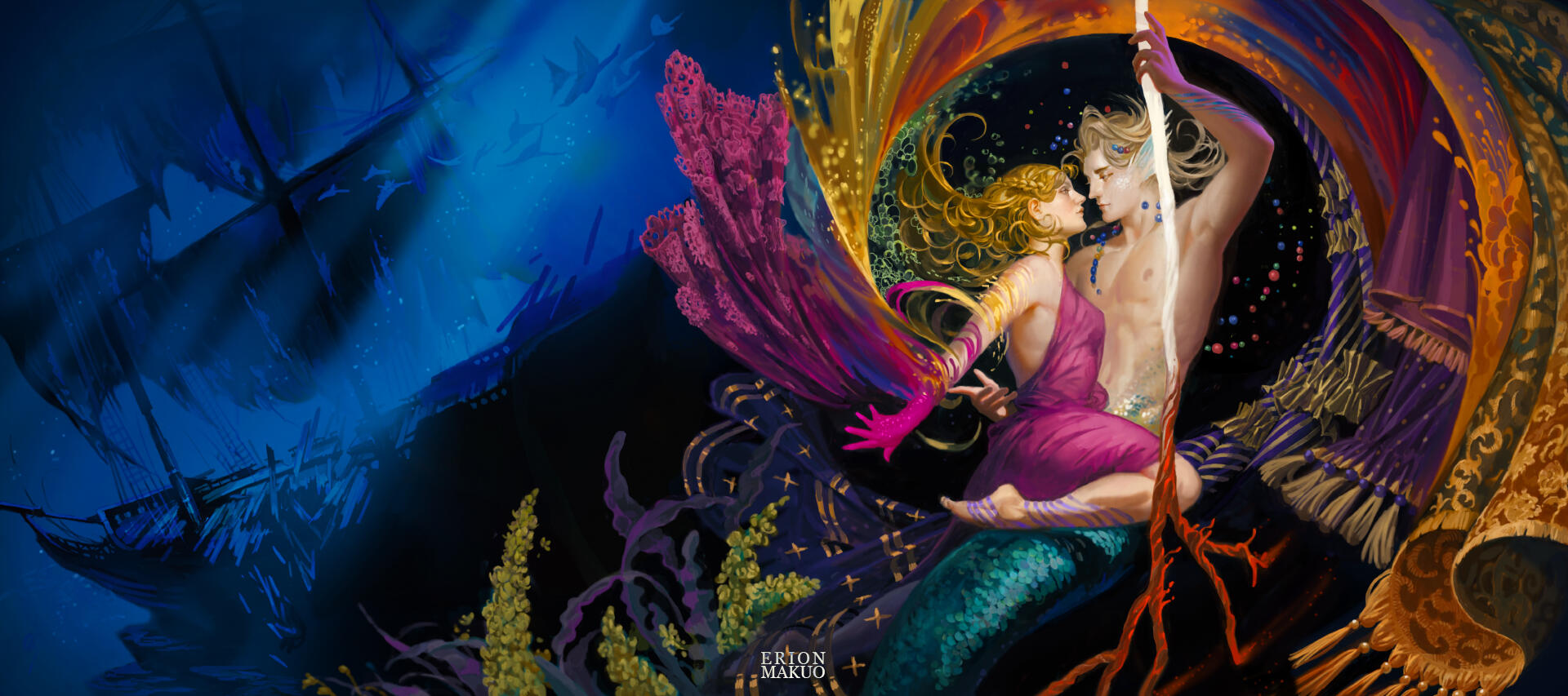 Cover illustration for A Duet with the Siren Duke by Elise Kova