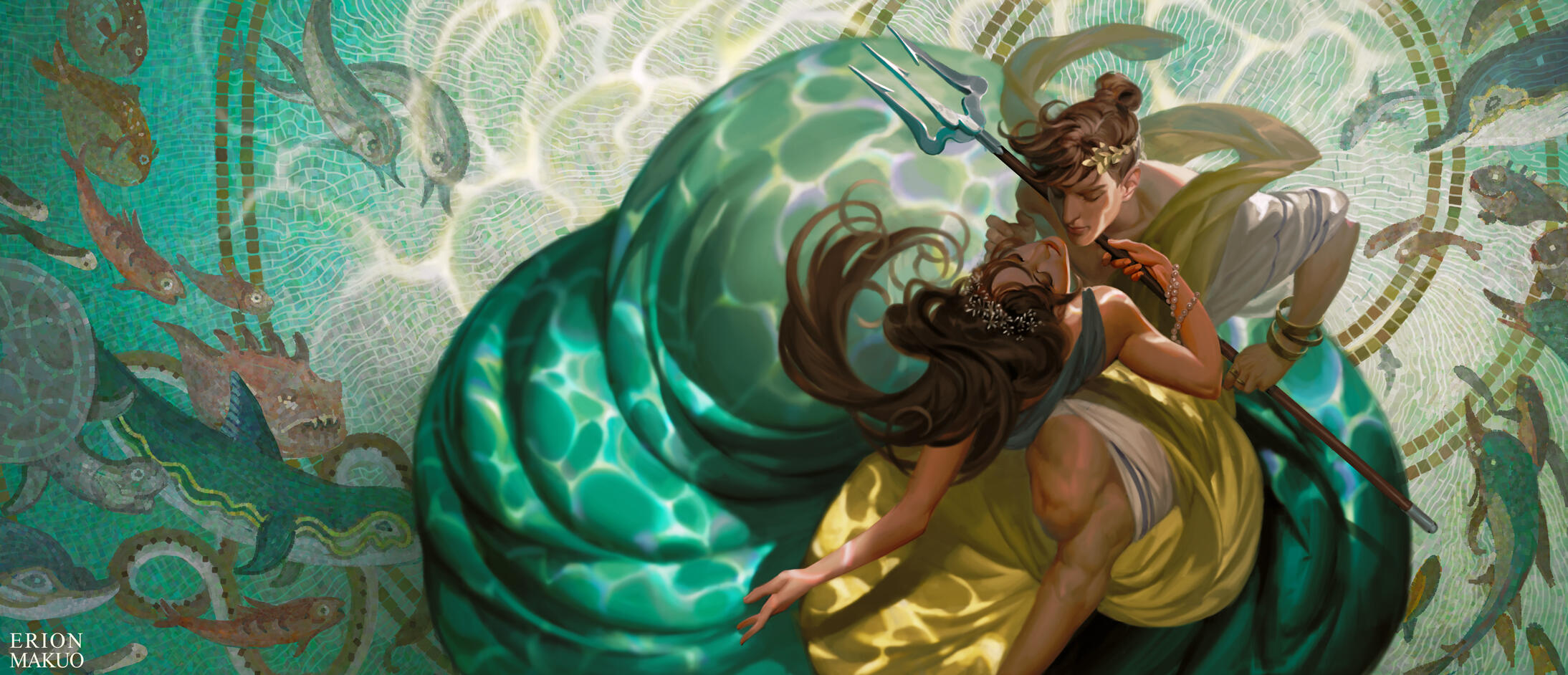 THE TRIDENT AND THE PEARL. Book cover for Sarah K. L. Wilson.